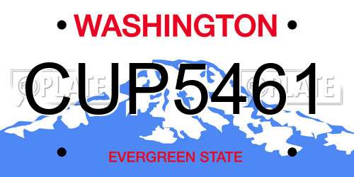 CUP5461 Washington License Plate