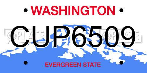 CUP6509 Washington License Plate