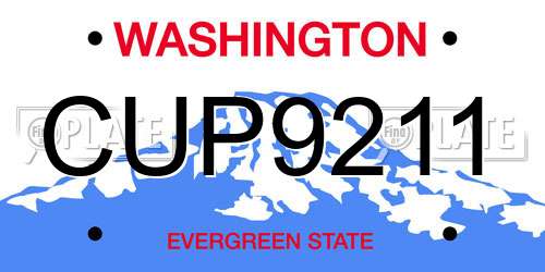 CUP9211 Washington License Plate