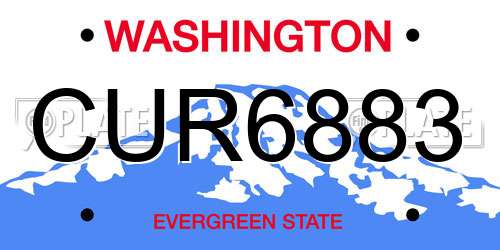 CUR6883 Washington License Plate