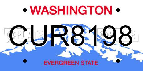 CUR8198 Washington License Plate