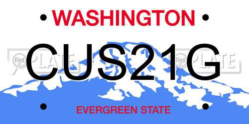 CUS21G Washington License Plate