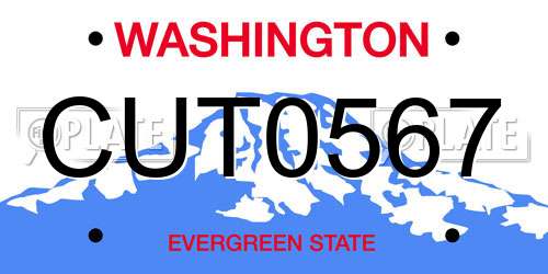 CUT0567 Washington License Plate