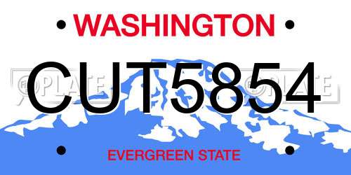 CUT5854 Washington License Plate