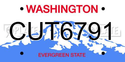 CUT6791 Washington License Plate