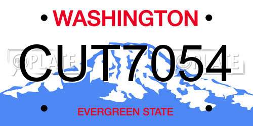 CUT7054 Washington License Plate