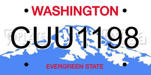 CUU1198 Washington License Plate
