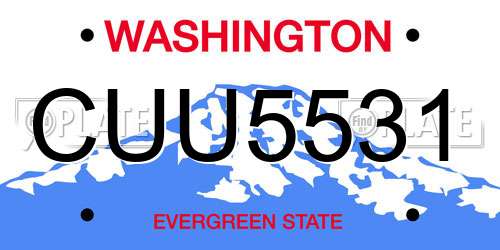 CUU5531 Washington License Plate