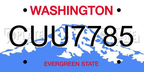 CUU7785 Washington License Plate