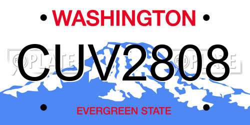 CUV2808 Washington License Plate