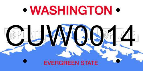 CUW0014 Washington License Plate