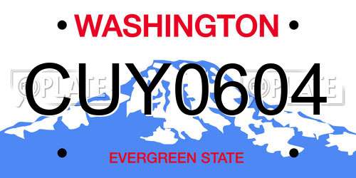CUY0604 Washington License Plate