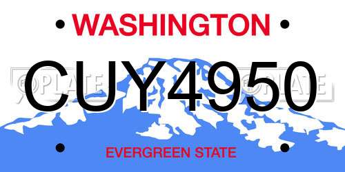 CUY4950 Washington License Plate