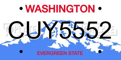 CUY5552 Washington License Plate