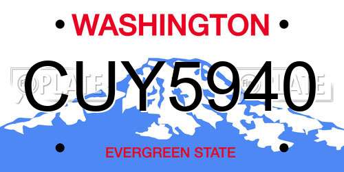 CUY5940 Washington License Plate