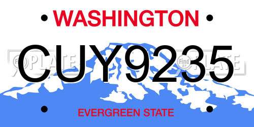CUY9235 Washington License Plate
