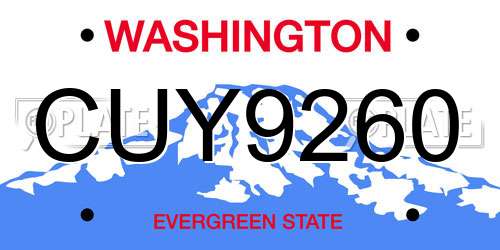 CUY9260 Washington License Plate