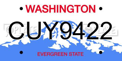 CUY9422 Washington License Plate