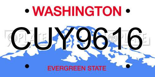 CUY9616 Washington License Plate