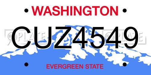 CUZ4549 Washington License Plate