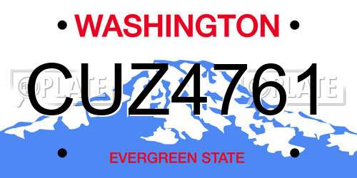CUZ4761 Washington License Plate