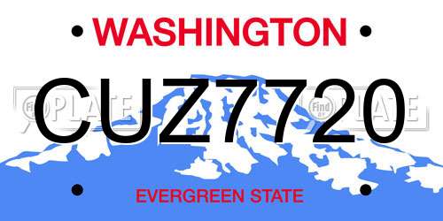 CUZ7720 Washington License Plate