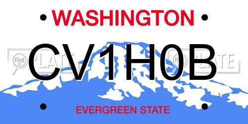 CV1H0B Washington License Plate