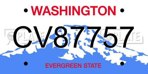 CV87757 Washington License Plate