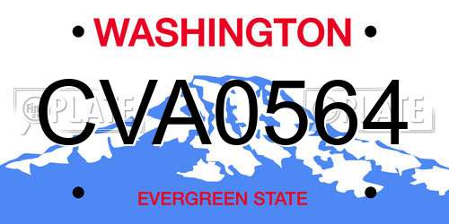 CVA0564 Washington License Plate