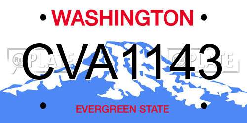 CVA1143 Washington License Plate