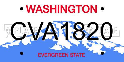 CVA1820 Washington License Plate