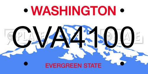 CVA4100 Washington License Plate