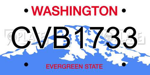 CVB1733 Washington License Plate