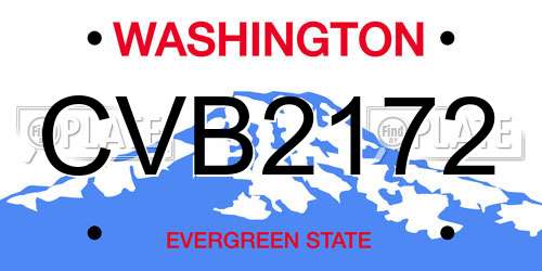 CVB2172 Washington License Plate