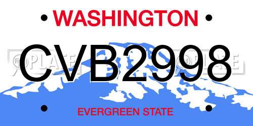 CVB2998 Washington License Plate