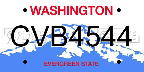CVB4544 Washington License Plate