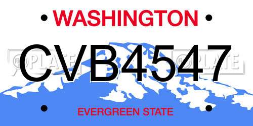 CVB4547 Washington License Plate