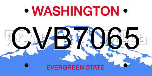 CVB7065 Washington License Plate