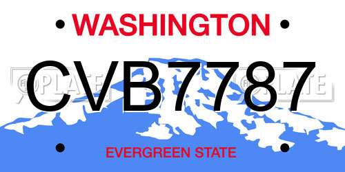 CVB7787 Washington License Plate