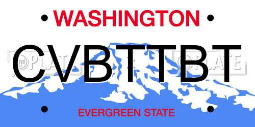 CVBTTBT Washington License Plate