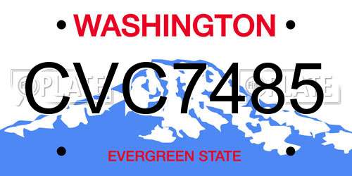 CVC7485 Washington License Plate
