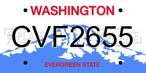 CVF2655 Washington License Plate