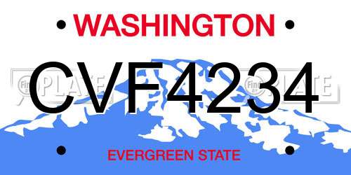 CVF4234 Washington License Plate