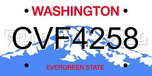 CVF4258 Washington License Plate