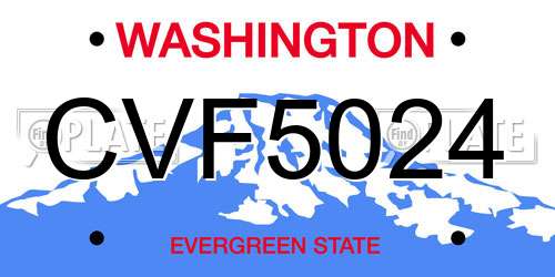CVF5024 Washington License Plate