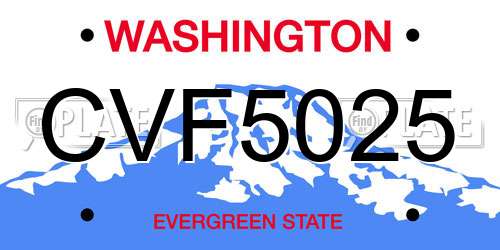 CVF5025 Washington License Plate