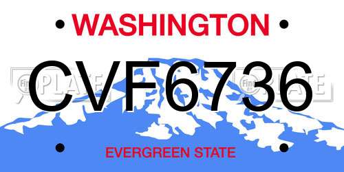 CVF6736 Washington License Plate