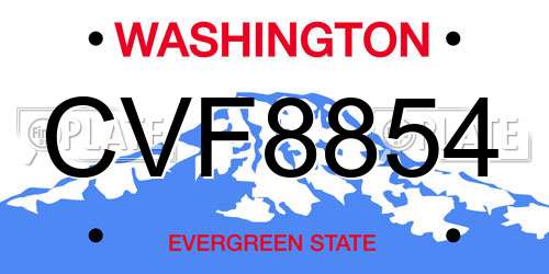 CVF8854 Washington License Plate
