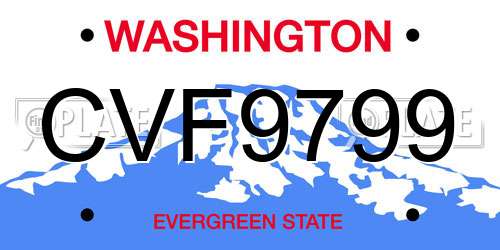 CVF9799 Washington License Plate