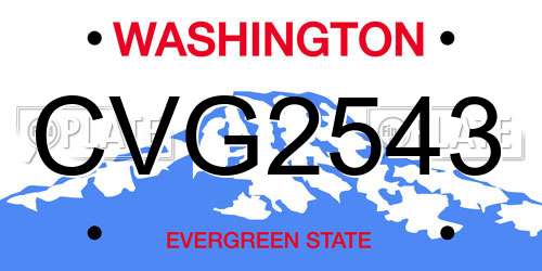 CVG2543 Washington License Plate